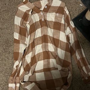 White and brown flannel from American eagle